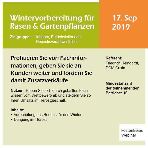 Webinar Wintervorbereitung für Rasen & Gartenpflanzen